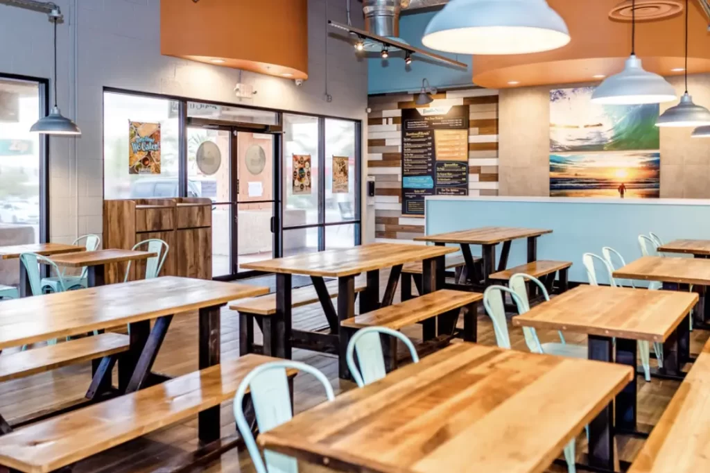 Burrito Shak Franchise interior of Havasu store showing restaurant seating and decor